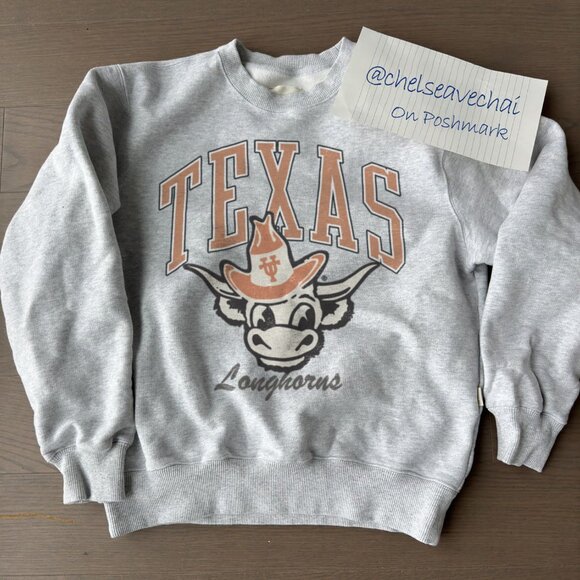 Vintage University of Texas Longhorns Sweatshirt Go Longhorns Football Crewneck - Picture 1 of 2